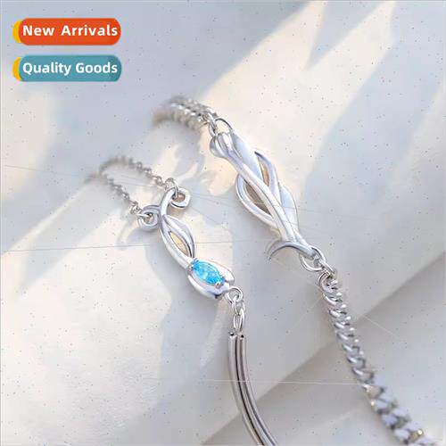 Blue flowers tulip couple bracelet men women a pair niche fr