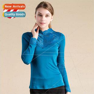 High-grade silk women long-sleeved T-shirt summer comtable m