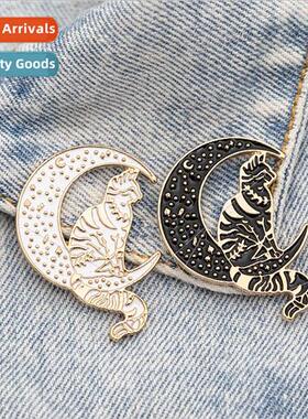 Europe Uned States new brooch punk cute sting on moon cat br
