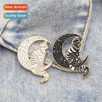 Europe Uned States new brooch punk cute sting on moon cat br