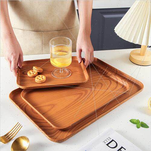 Imation wood grain plastic tray bread baking barbecue tray r