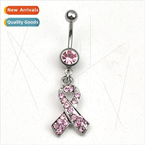 Piercing jewelry red ribbon diamonds navel ring navel studs