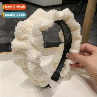 winter wide hair band plush slip edge cute fall teeth