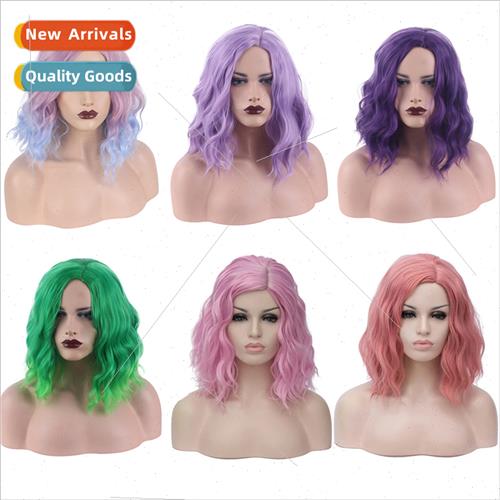 Europe Fashion Wigs Partial Bubble Curls Colorful Short Curl