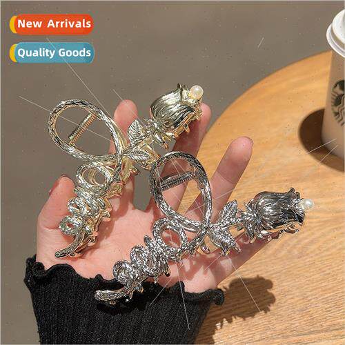 Elegant metal rose tulip grab clip female back head plate ha