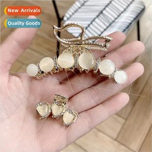 head simple stone hairpin hair plate back clip grasp eye Cat