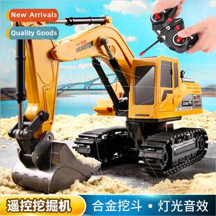 Large remote control excavator childrens toy car alloy engin