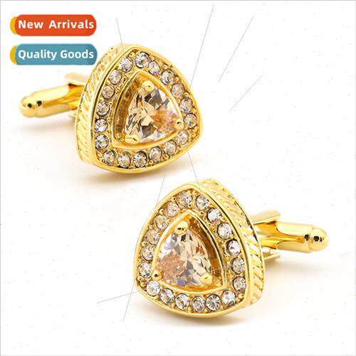 French Shirt Cufflinks Men Triangle Crystal Cufflinks