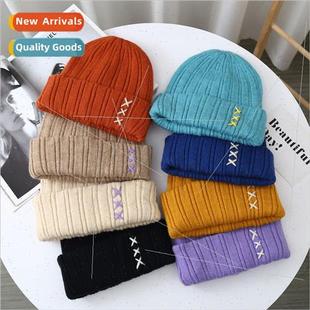 knted embro new casual cap wool Korean women men winter Hat