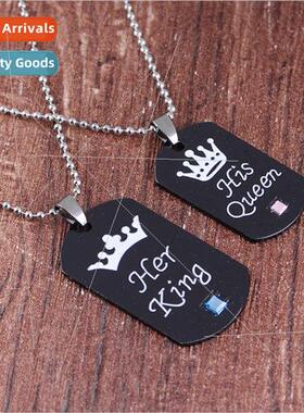 her King his queen  American fashion couple crown engraved n
