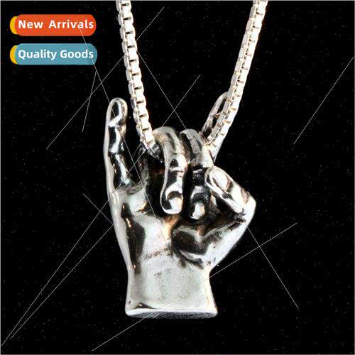 Hip Hop Gesture Pendant Europe Men Stainless Steel Necklace