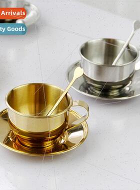 ght luxury simple gold  retro coffee cups saucers set small