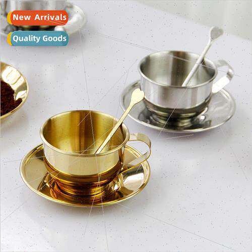 ght luxury simple gold  retro coffee cups saucers set small