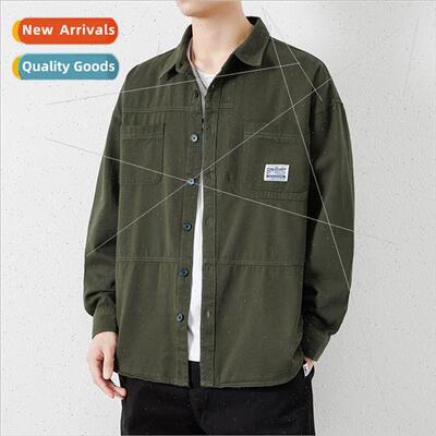 Autumn long-sleeved shirt men cotton casual work shirt boys