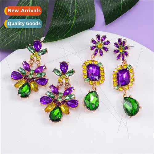 Europe Carnival Earrings classic three-color diamond earring