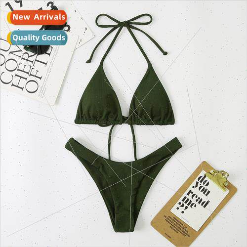2022 new womens spl sexy double-sided triangle tie bikini be
