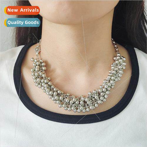 Europe Punk Necklace che Fashion Double Layers Metal Balls C