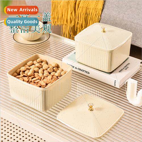 Cream color lid organizer box home living room coffee table