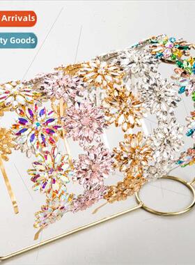 Fresh sweet rhinestone female luxury heavy alloy colorful fl