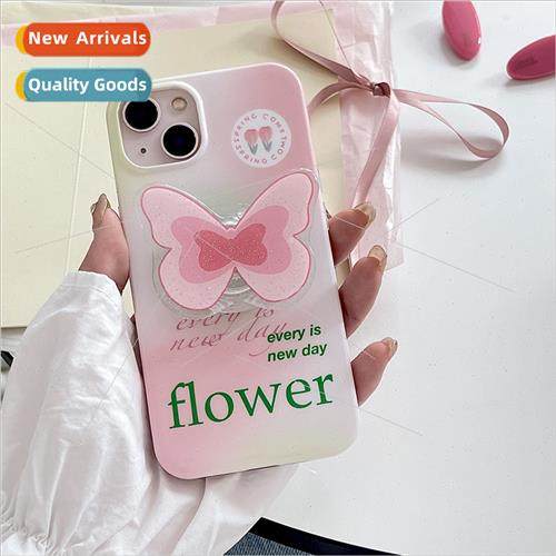 Spring Swoosh Pink Tulip 14Pro Max Butterfly Stand iPhone 12