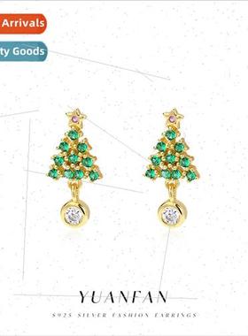 Fashion Christmas Tree Earrings Women che Premium lver Earri