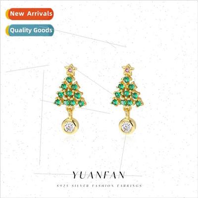 Fashion Christmas Tree Earrings Women che Premium lver Earri