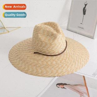 men women hat Korean brim straw large sun tie