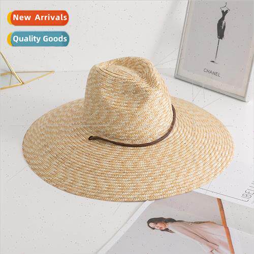 Korean  tie straw men women straw hat large brim sun hat sun