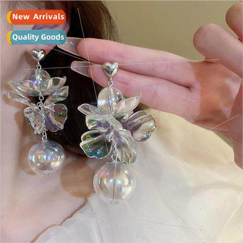 Earrings 2023 new niche atmosphere square round face thin ea