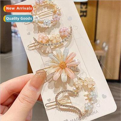 Petal hair clips flower hairpin temperament side clip Korean