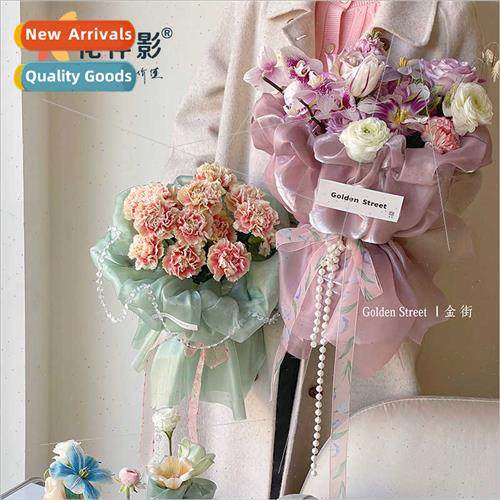Korean silk gauze fabric flowers carnation bouquet packaging