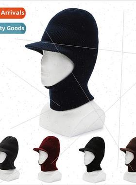 Autumn and winter mens padded one-piece cap Thickened knitte
