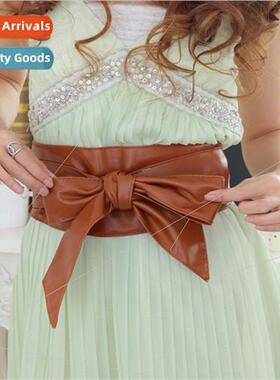 Belt Women Wide Belt Bow Fashion Waistband Hundreds Extra Wi