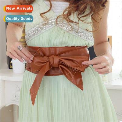 Belt Women Wide Belt Bow Fashion Waistband Hundreds Extra Wi