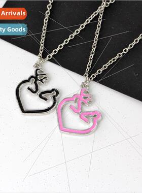 Europe her buck his doe love elk couple necklace collarbone