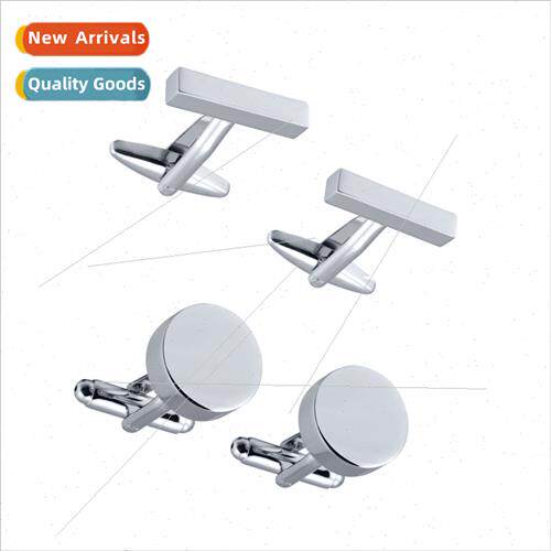 square cufflinks mirror elegant metal geometric round men ma