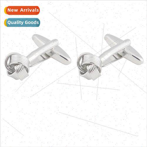 Round twist cufflinks pattern four lines metal plating hollo