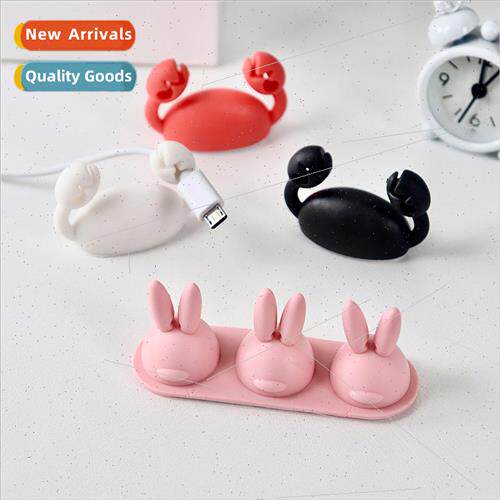 Data cable manager desktop self-adhesive cable winder socket