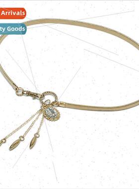 New rhinestone inlaid pendant waist chain ladies dress belt
