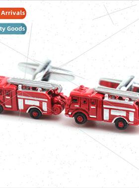 Spray paint fire engine d printed French shirt men cufflinks