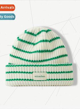 2023 Autumn and winter new wool cap fashion warm stripes hit
