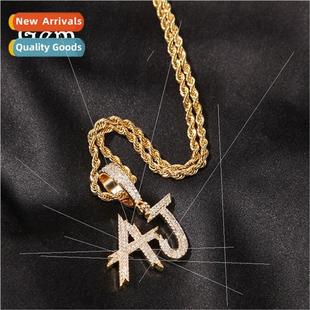 Necklace Europe INS Full Double Letter Zirconia Row Diamond