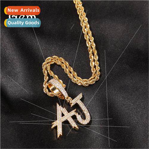 Full Diamond Letter Necklace Europe INS Zirconia Double Row