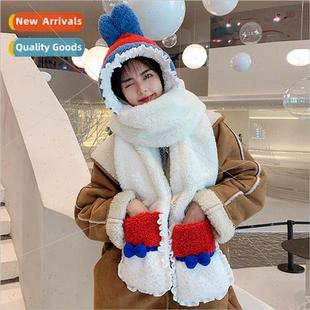 all warm thickened one gloves scarf hat lovely Korean
