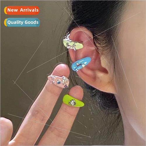 2023 dopamine ear clips colorful drip glaze simple ins ear b