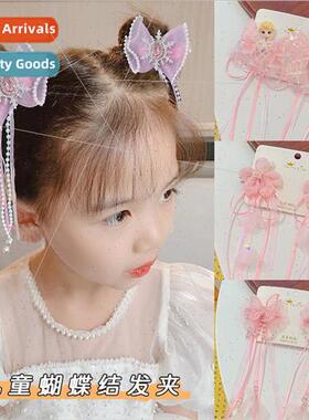 Children Frozen Elsa pair clip princess bow hairpin girls ta