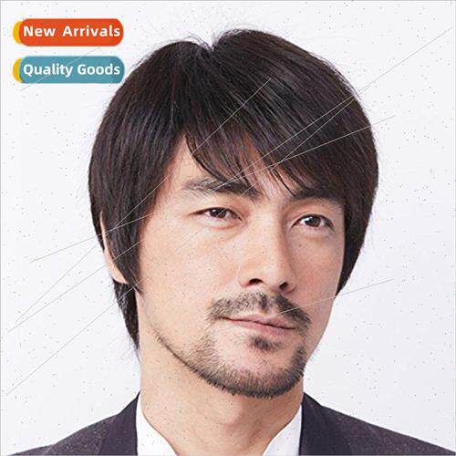 Men Oblique bangs chemical fiber mechanism head cover Europe