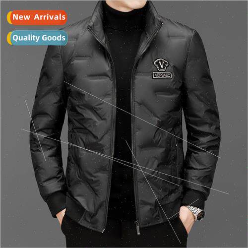 Down jacket men short stand-up collar warm coat 2023 winter
