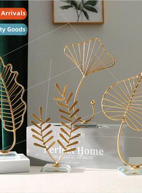 Scandinavian luxury ginkgo biloba ornaments home entrance TV