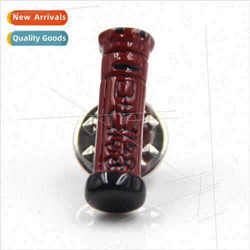 Europe mailbox mail barrel shape brooch men women su jacket